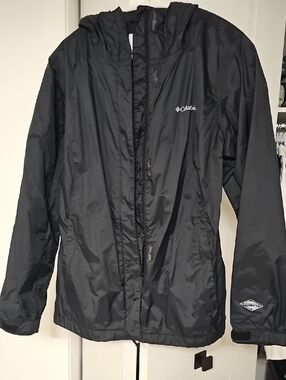 Columbia Black Hooded Windbreaker Jacket
